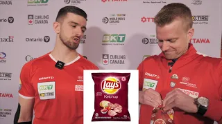 Trying Canadian Snacks with Team Switzerland