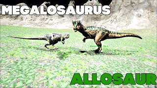 Битва в АРК | Мегалозавр против Аллозавр | Megalosaurus vs Allosaur