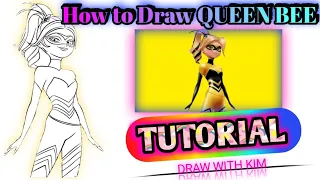 How to Draw QUEEN BEE|MIRACULOUS LADYBUG| Kim Caruana