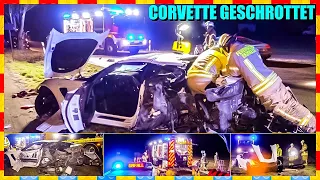 🔴 Teure Corvette C7 geschrottet 🔴 | ➡️ Überhöhte Geschwindigkeit = Totalschaden 🚒  Feuerwehr Remseck