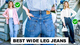 Best Wide Leg Jeans Haul - Sezane Wide Leg Trousers, Levis Ribcage Wide Leg & Everlane Baggy Jeans