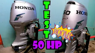 STARTUP AND TEST HONDA 50 HP  FOUR STROKE OUTBOARD MOTOR 2006 YEAR MAKE LONG SHAFT