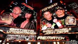 John Cena & Shawn Michaels vs The Undertaker & Batista RAW 3/26/2007 Highlights