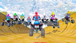 Rainbow Spiderman vs Longest Ramp in GTA 5 - Jumping from Highest in GTA 5
