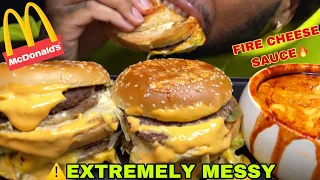 ⚠️EXTREMELY MESSY EATING🤤MCDONALDS DOUBLE BIG MAC,BACON BIG MAC FIRE CHEESE SAUCE 맥도날드 불고기 버거 먹방🔥