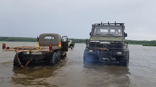 Три грузовика СПАСАЮТ двух мореплавателей Patrol и ГАЗ-66 , Лимузинщик построил крутой BIGFOOT