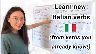 Learn 10 new Italian verbs adding prefix RI- to verbs you already know (subs)