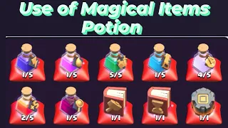 Use of Portion (Training Potion, Power Potion, Hero Potion, Builder Potion, Research Potion, etc. )