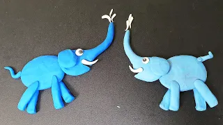 elephant clay modelling for kids Clay elephant making  How to make elephant clay