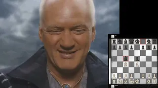 Chess scene: Prince vs Kai #2- 0-1 (From LEXX s04ep18) with board on screen
