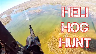 Helicopter Hog Hunt - Wild Pig Hunting in Texas with AR's | Huey Helicopter