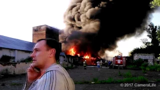 Алексин. Пожар на зернохранилище при ж/д вокзале 18.06.2017