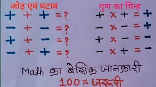 जोड़ घटाव में माइनस ( - ) , प्लस (+) का चिन्ह लगाना सीखे , sign lagana sikhe , minus plus sign