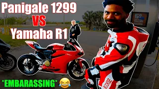 COCKY, RICH Ducati Rider DESTROYED By OLD R1 | Yamaha R1 VS Panigale 1299 | Daytona Bike Week 2021