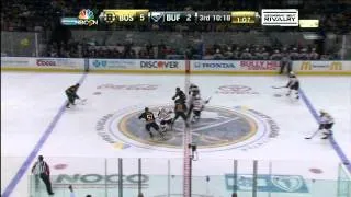 Torey Krug snapshot goal 5-2 Buffalo Sabres vs Boston Bruins 10/23/13 NHL Hockey