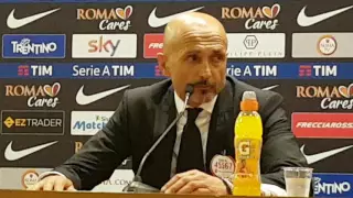 ROMA-PALERMO Spalletti Conferenza post gara (Spalletti batte la testa sul tavolo)