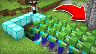 ЗОМБИ НАПАЛИ НА НАШУ ДЕРЕВНЮ ИЗ АЛМАЗНОГО БУНКЕРА В МАЙНКРАФТ | Компот Minecraft