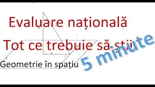 Evaluare nationala 2024 - tot ce trebuie sa stii in 5 minute - geometrie in spatiu