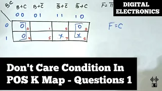 Don't Care Condition In POS K Map | Questions 1 | POS Karnaugh Map | Digital Electronics