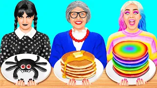 Кулинарный Челлендж: Уэнсдей Против Бабушки | Забавные лайфхаки с едой от RaPaPa Challenge