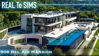Bel Air Luxury Mansion (Inspired by 908 Bel Air) | The Sims 4| Stop Motion Build | NO CC