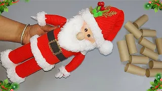 Easy Low cost Santa Gift Box ideas from waste empty rolls | DIY Christmas craft idea🎄220