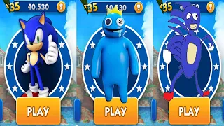 Sonic Dash vs Go Sanic Goo MEME vs Rainbow Friends - All Characters Unlocked Gameplay