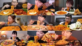 🌹 Mukbang Korean eating Rosé Pasta ASMR Spaghetti Compilation ‼️ Part 1