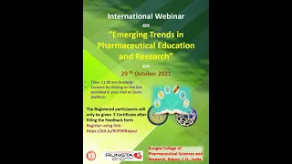 International Webinar  “Emerging Trends in Pharmaceutical Education and Research” #Shorts