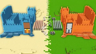 Lava Villager Castle vs Water Pillager Castle