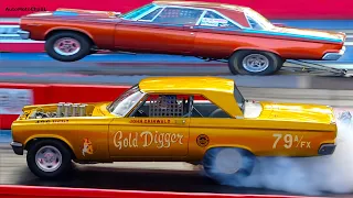 Drag Racing Cars Of The Past 60's  Nostalgia Super Stock at US41 Dragstrip