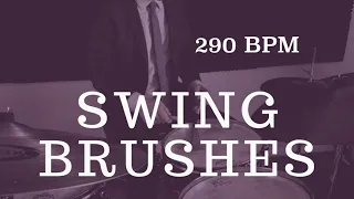 Jazz Drum Brushes Play Along - Fast Swing - 290 BPM