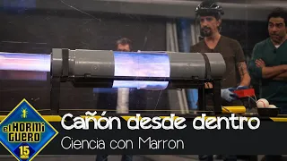 Marron enseña el funcionamiento de un cañón desde dentro y a cámara superlenta - El Hormiguero