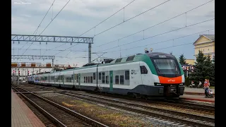 Отправление поезда межрегиональных линий номер 710 Минск-Гомель со станции Минск-пассажирский
