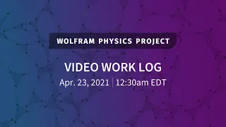 Wolfram Physics Project: Video Work Log Friday, Apr. 23, 2021