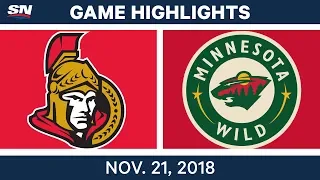 NHL Highlights | Senators vs. Wild – Nov. 21, 2018
