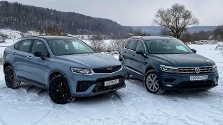 GEELY TUGELLA РЕСТАЙЛИНГ ПРОТИВ VOLKSWAGEN TIGUAN🔥 СРАВНЕНИЕ СБОРКИ, ЧТО РАЗУМНЕЕ КУПИТЬ В 2023 ГОДУ