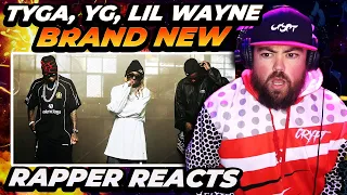 LIL WAYNE IS TOP 5 | RAPPER REACTS to Tyga, YG, Lil Wayne - Brand New (Official Video)