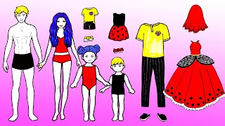 Muñecas Artesanales De Papel | Ladybug & Catnoir Family Costume Dress Up | Woa Barbie Colombia