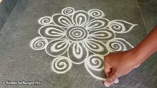 Easy daily use rangoli design | Simple Rangoli Design | easy rangoli