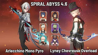 C0 Arlecchino Mono Pyro | C0 Lyney Chevreuse Overload | Spiral Abyss 4.5 Floor 12 | Genshin Impact