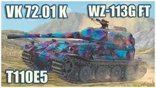 VK 72.01 (K), T110E5 & WZ-113G FT • WoT Blitz Gameplay