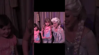 Shy Ava & Isla Meet Disney Princess Elsa Magic Kingdom Walt Disney World #Shorts