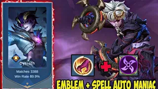 WHEN TOP 1 GLOBAL DYRROTH ABUSE THIS CRITICAL BUILD!!!😱(DAMAGE HACK) DYRROTH BEST BUILD EMBLEM 2023!