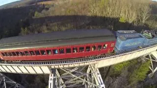 Train on High Bridge in Hometown, as Viewed from Quad Copter, 12-7-2013, TamaquaArea.com