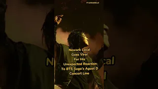 Newark Local Goes Viral For His Unexpected reaction to #suga #augustd #newark #concert #bts #shorts