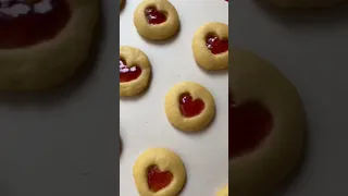 jam heart cookies! | relaxing baking #youtubeshorts #subscribe #viral #fyp #satisfying #shorts