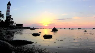 Закат на Шепелевском маяк - Sunset timelapse video at Shepelevsky lighthouse
