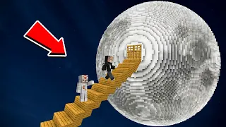 KITA NAIK TANGGA PALING TINGGI MENEMBUS BULAN DI MINECRAFT!!