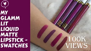 #MyGlamm LIT Liquid Matte Lipstick Swatches Review | Get #FreeLipstick